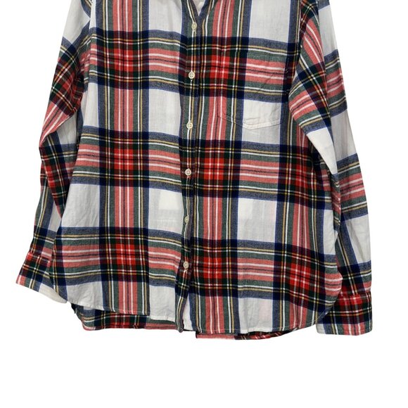 Old Navy Women Plaid Button-Up Long Sleeve Flannel The Classic Shirt-Cotton SZ L - Picture 10 of 10